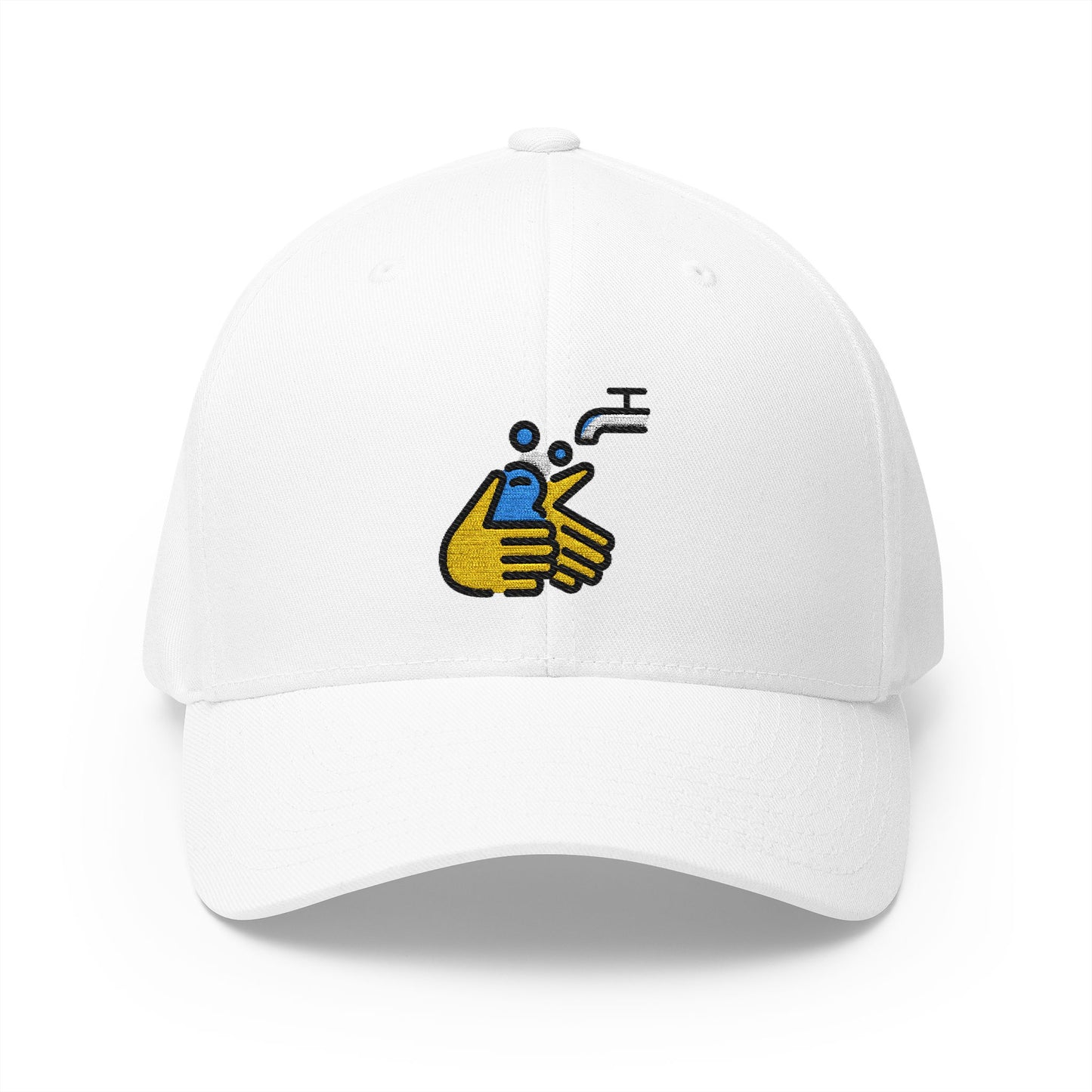 Wash Hands Emoji White Cap – Premium by Capmoji