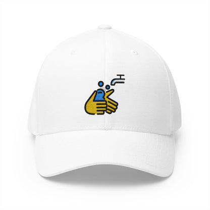 Wash Hands Emoji White Cap – Premium by Capmoji