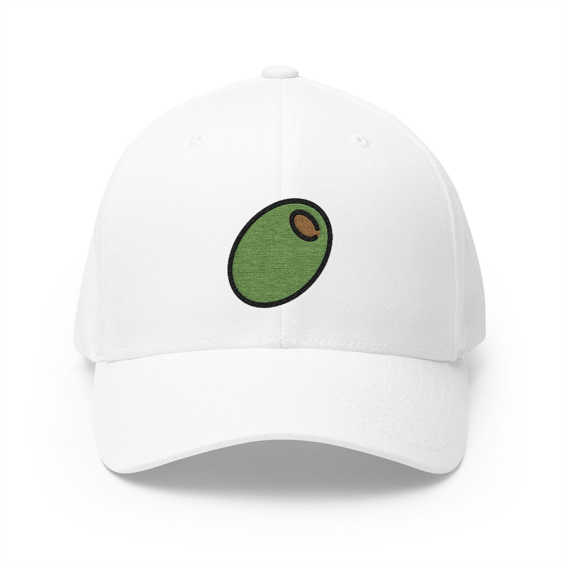 Olive Emoji White Cap – Premium by Capmoji