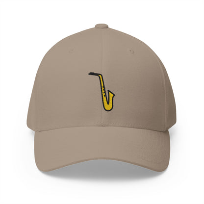 Saxophone Emoji Khaki Cap – Premium by Capmoji