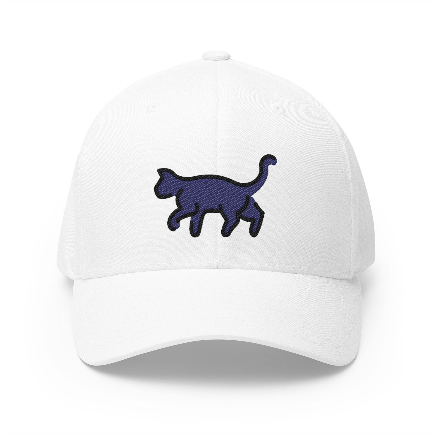 Black Cat Emoji White Cap – Premium by Capmoji