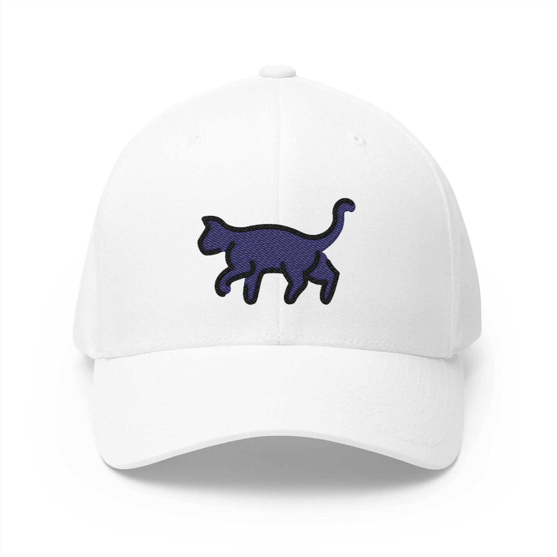 Black Cat Emoji White Cap – Premium by Capmoji