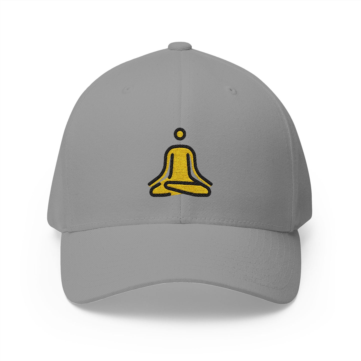 Person In Lotus Position Emoji Grey Cap – Premium by Capmoji