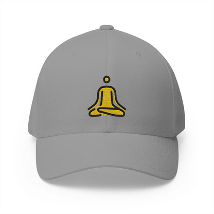 Person In Lotus Position Emoji Grey Cap – Premium by Capmoji