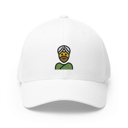 Man Wearing Turban Emoji White Cap – Premium by Capmoji