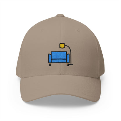 Couch And Lamp Emoji Khaki Cap – Premium by Capmoji