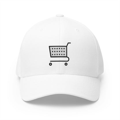 Shopping Cart Emoji White Cap – Premium by Capmoji