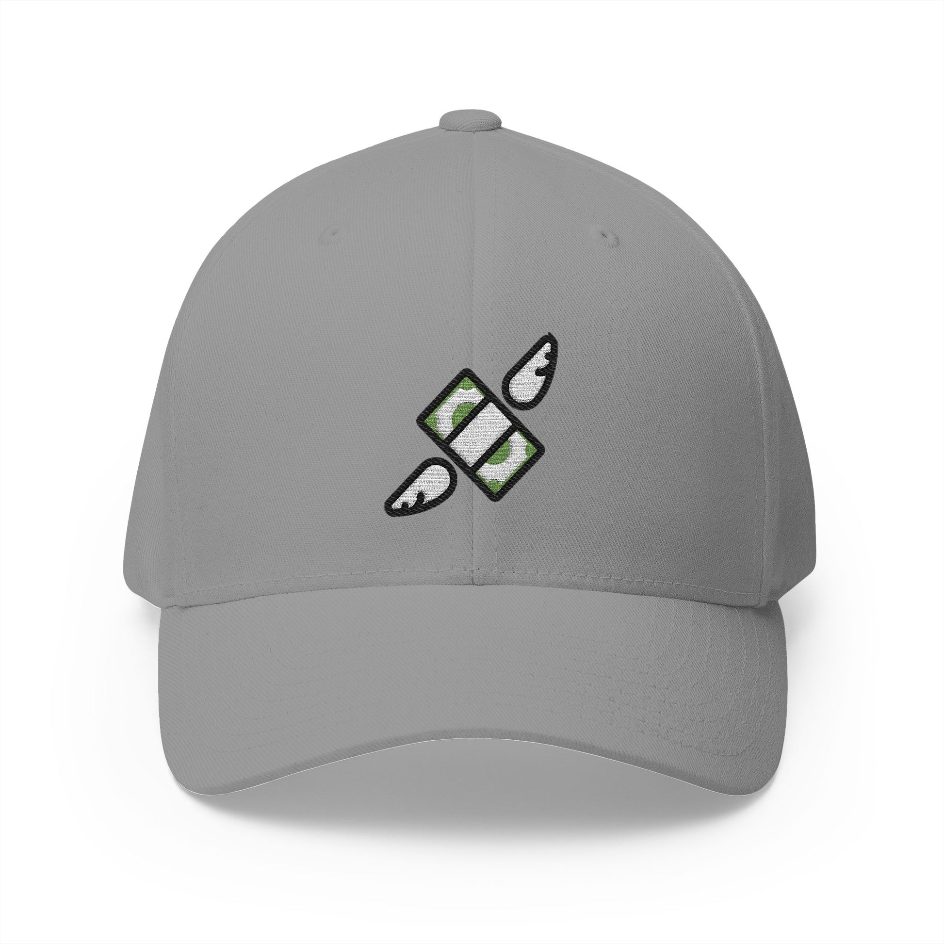 Money With Wings Emoji Grey Cap – Premium by Capmoji