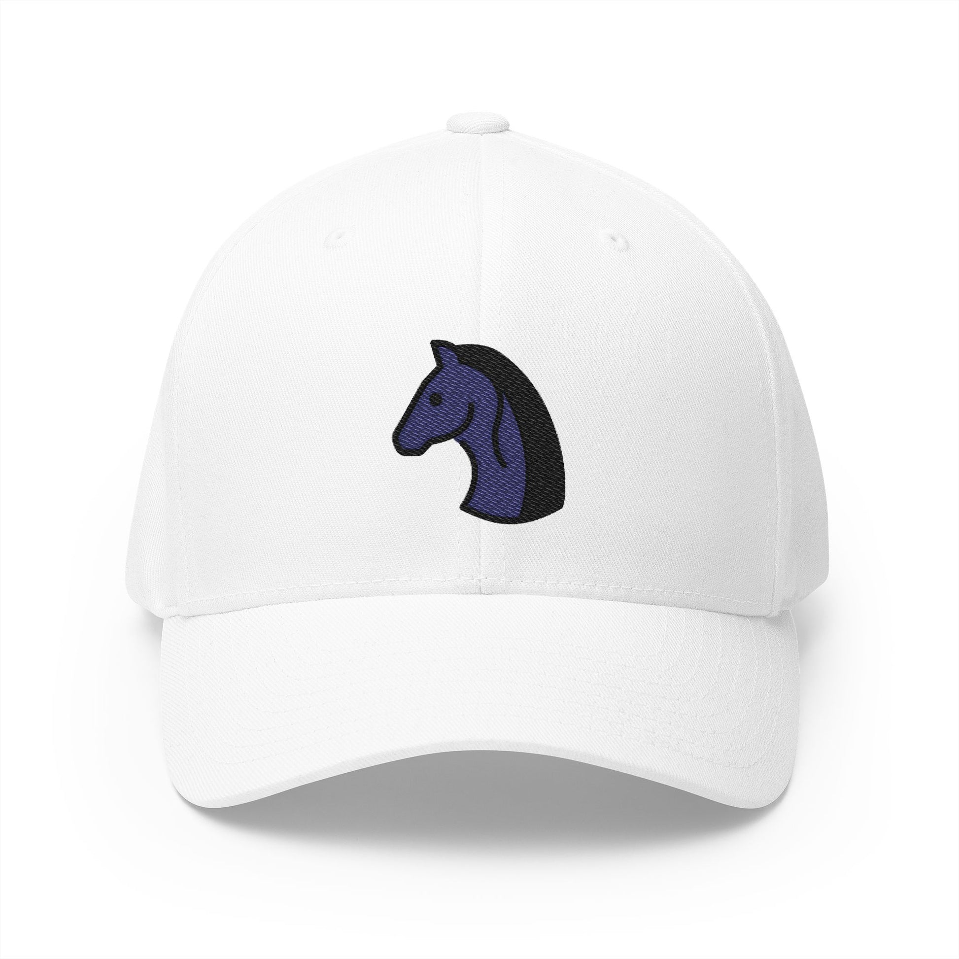 Black Chess Knight Emoji White Cap – Premium by Capmoji