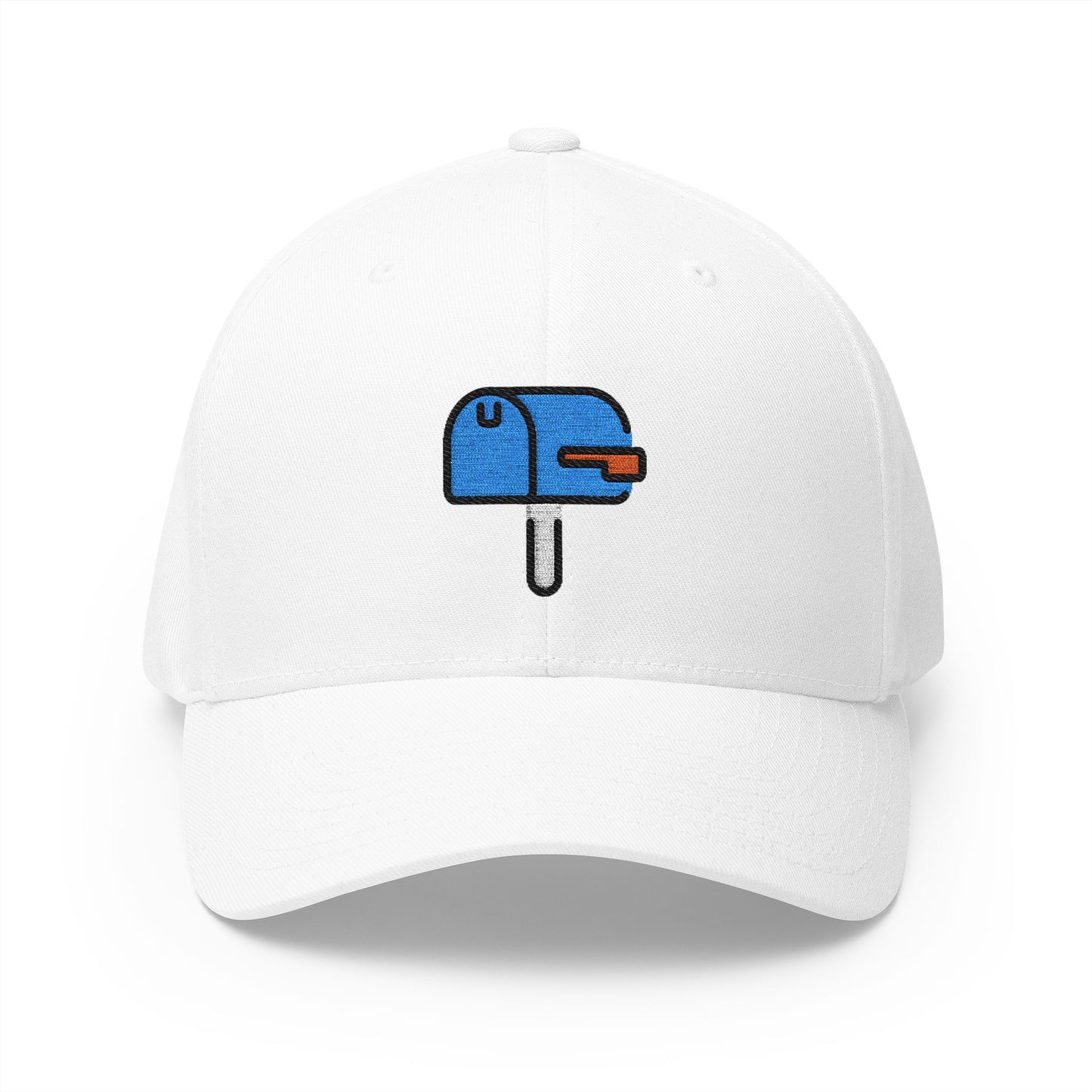 Closed Mailbox With Lowered Flag Emoji White Cap – Premium by Capmoji
