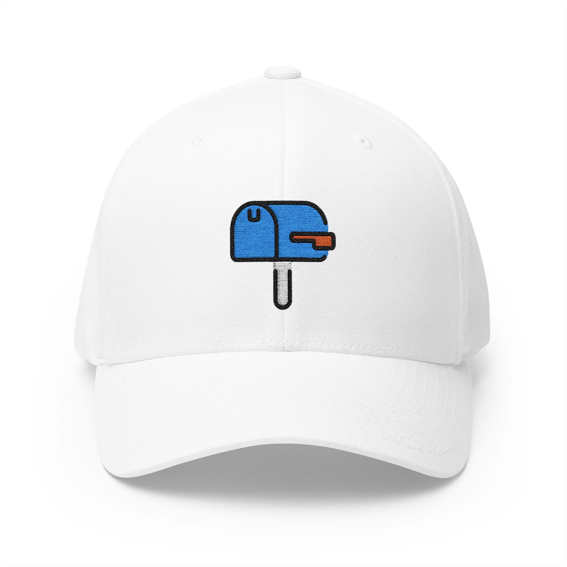 Closed Mailbox With Lowered Flag Emoji White Cap – Premium by Capmoji