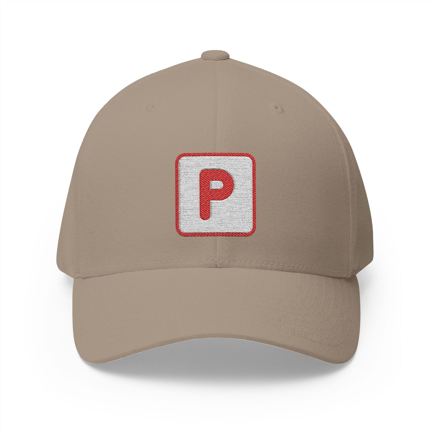 P Button Emoji Khaki Cap – Premium by Capmoji