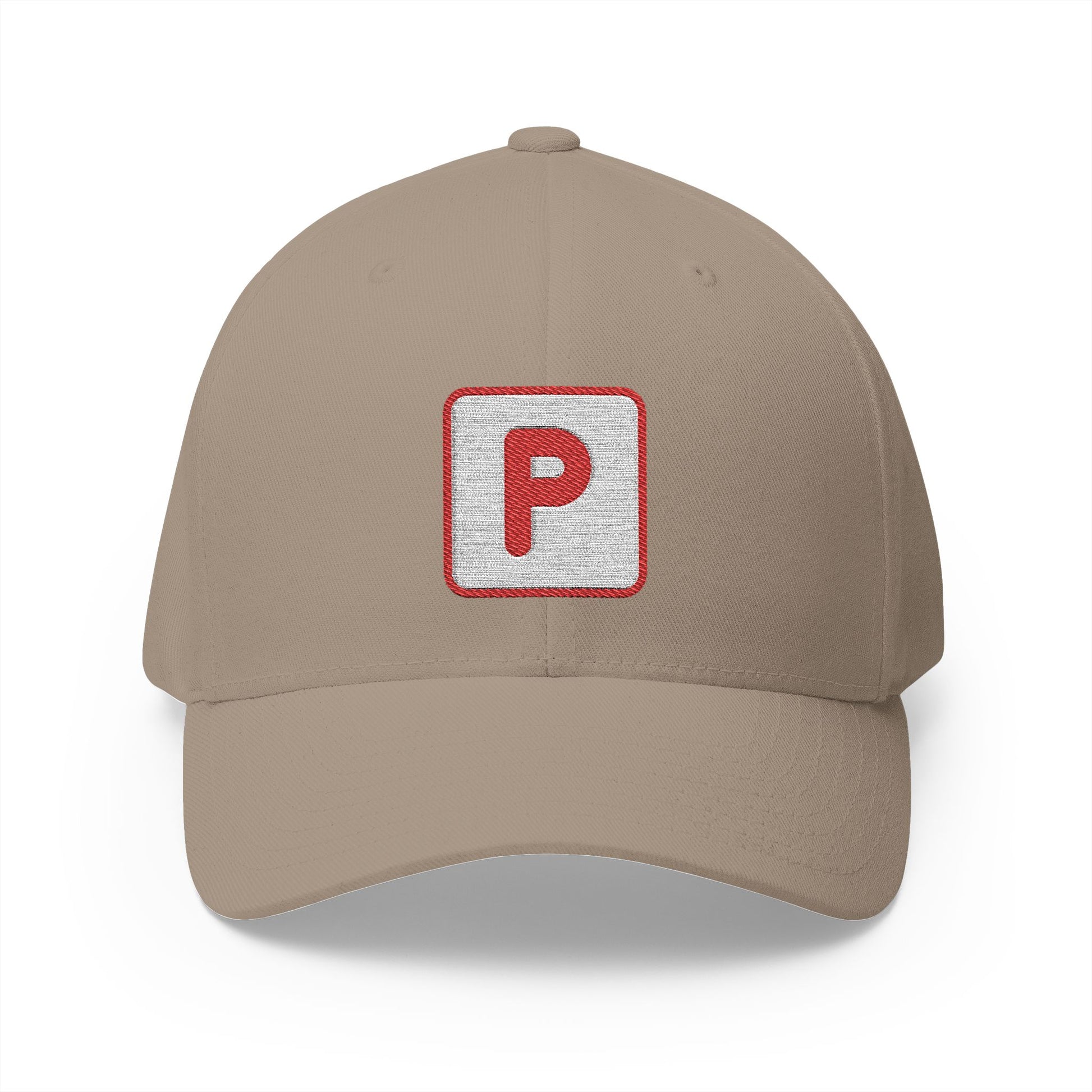 P Button Emoji Khaki Cap – Premium by Capmoji