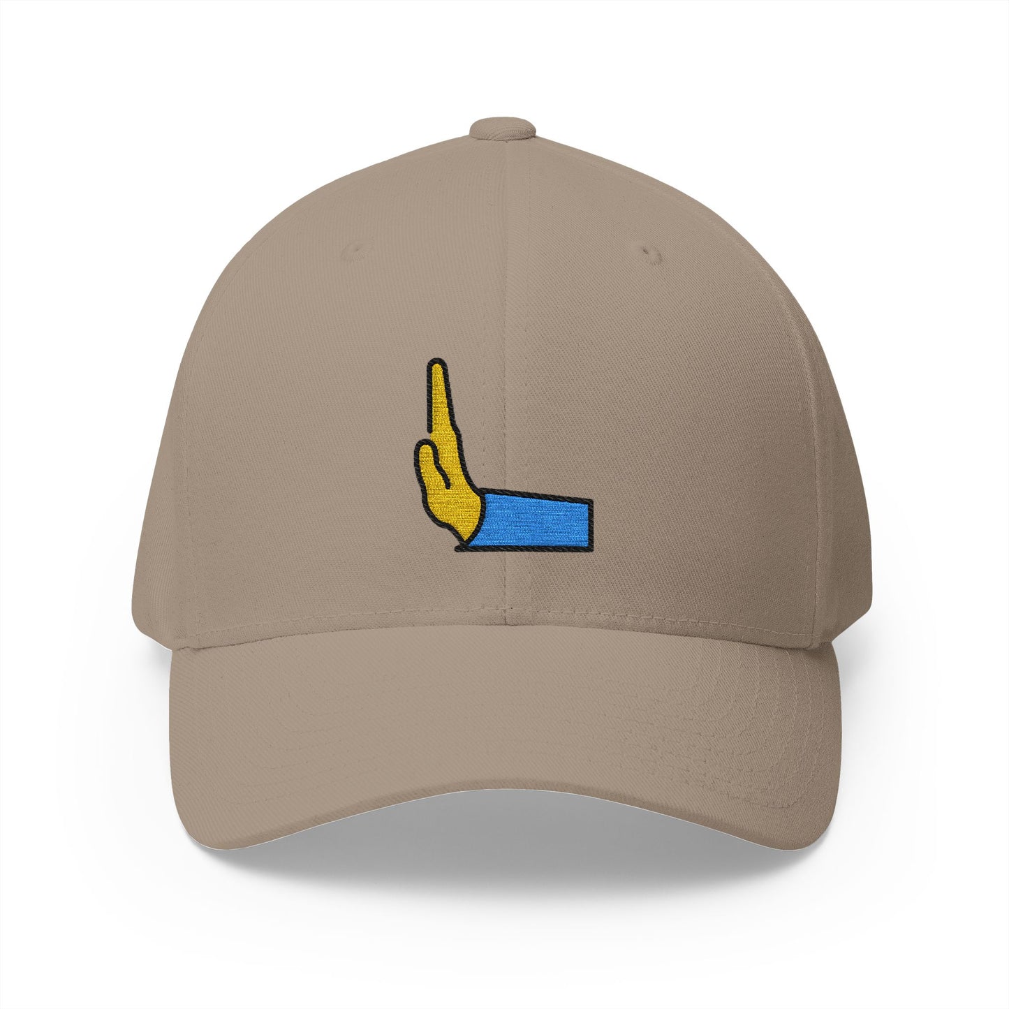 Leftwards Pushing Hand Emoji Khaki Cap – Premium by Capmoji