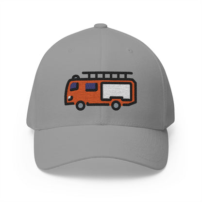 Fire Engine Emoji Grey Cap – Premium by Capmoji