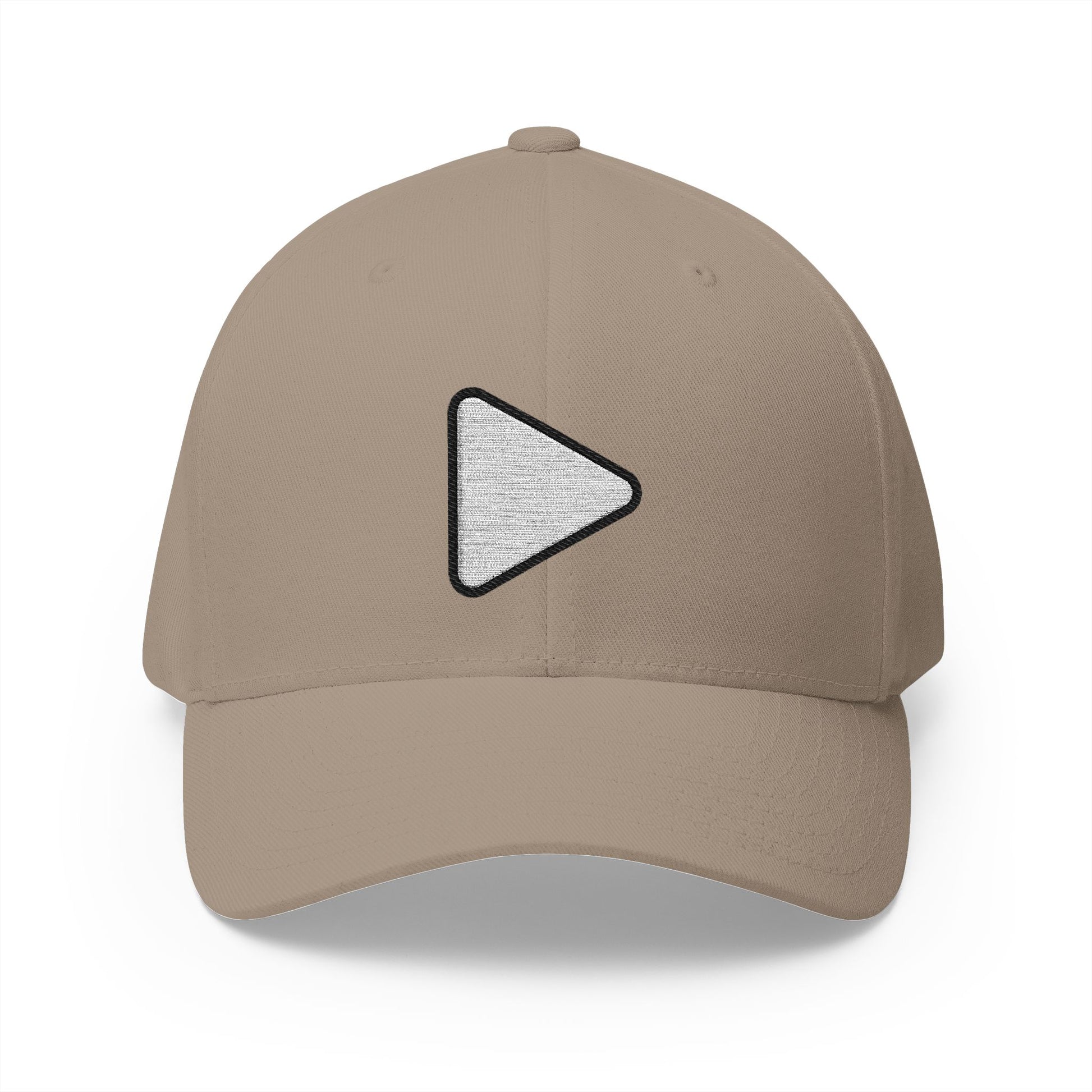 Play Button Emoji Khaki Cap – Premium by Capmoji