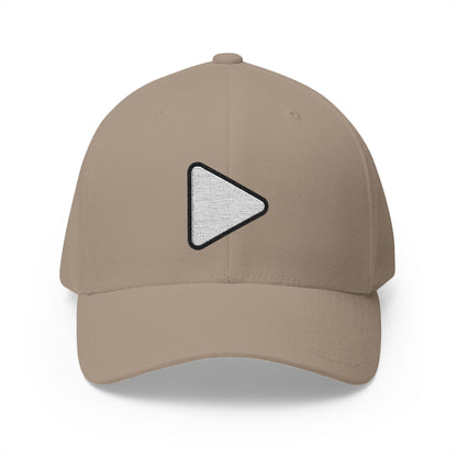 Play Button Emoji Khaki Cap – Premium by Capmoji