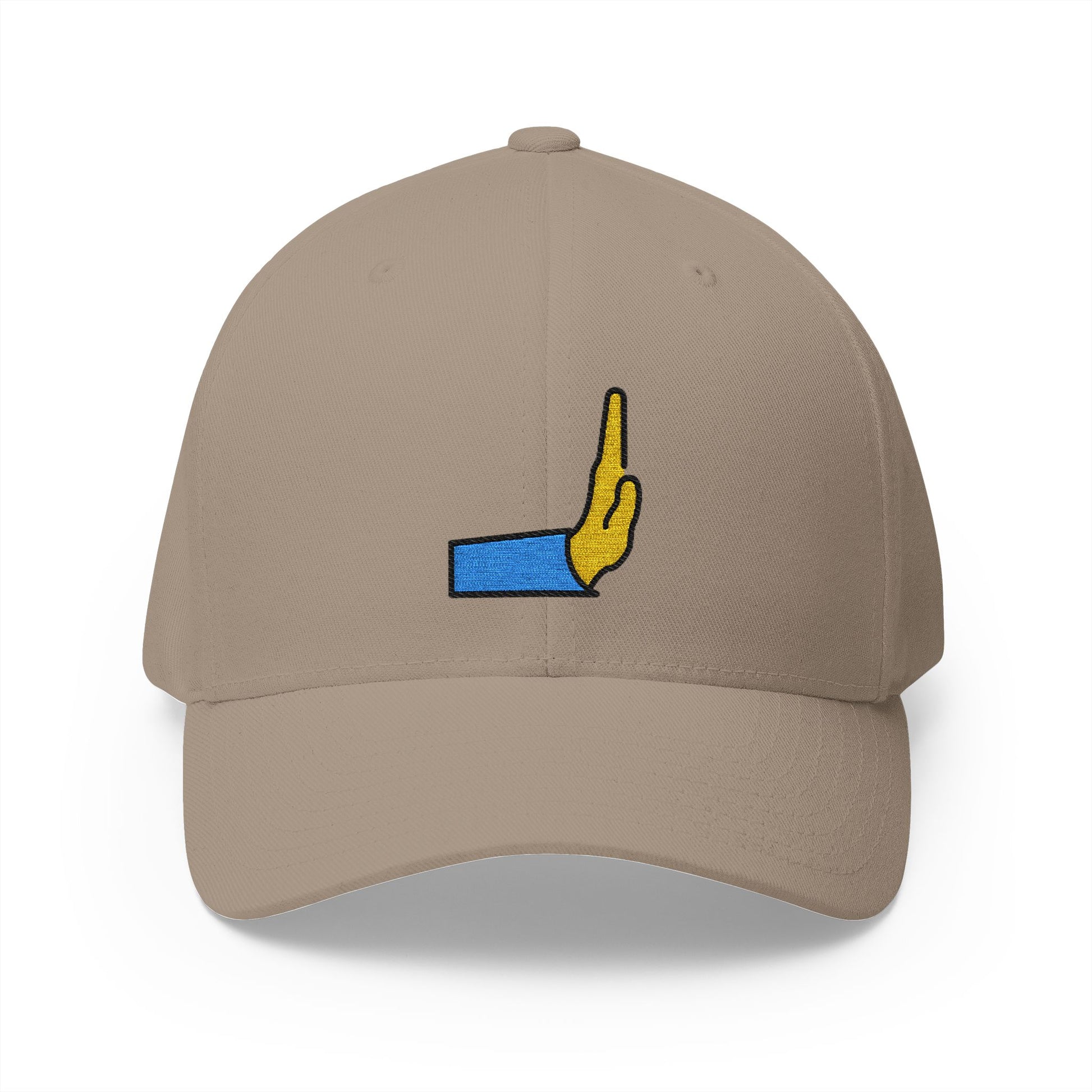 Rightwards Pushing Hand Emoji Khaki Cap – Premium by Capmoji