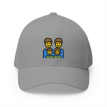 Family: Man, Man, Girl, Boy Emoji Grey Cap – Premium by Capmoji