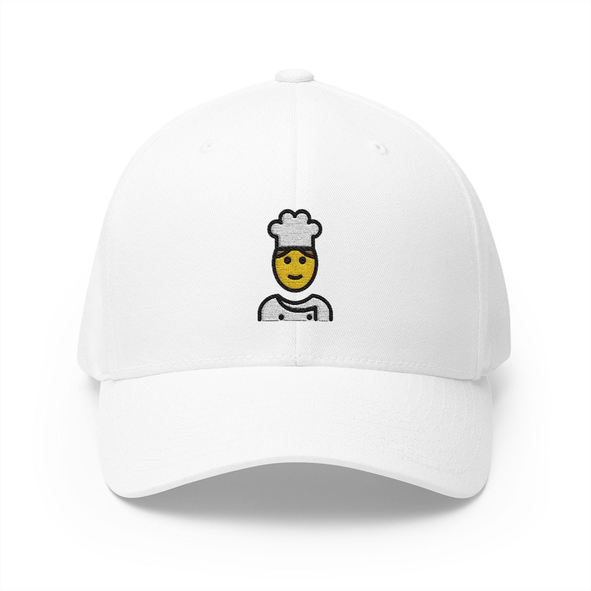 Man Cook Emoji White Cap – Premium by Capmoji