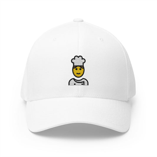 Man Cook Emoji White Cap – Premium by Capmoji