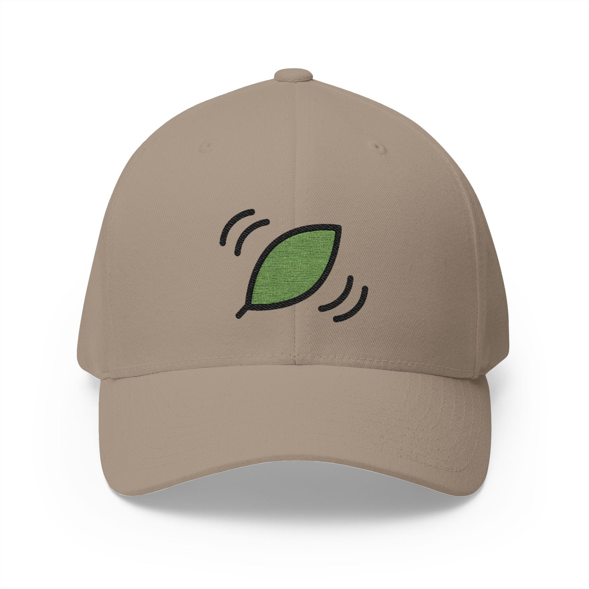 Leaf Fluttering In Wind Emoji Khaki Cap – Premium by Capmoji