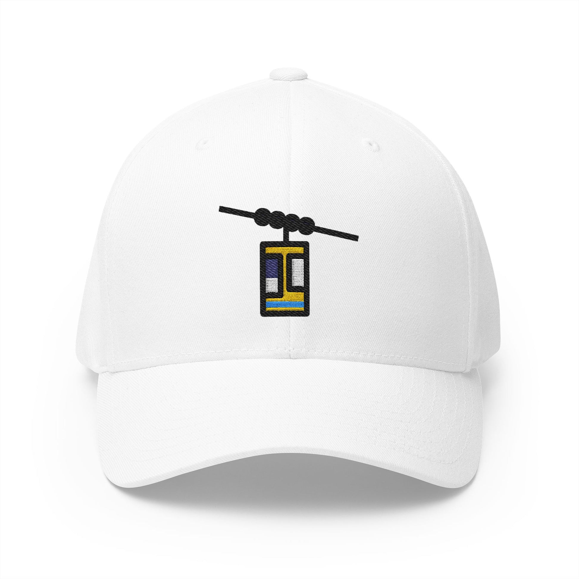 Aerial Tramway Emoji White Cap – Premium by Capmoji