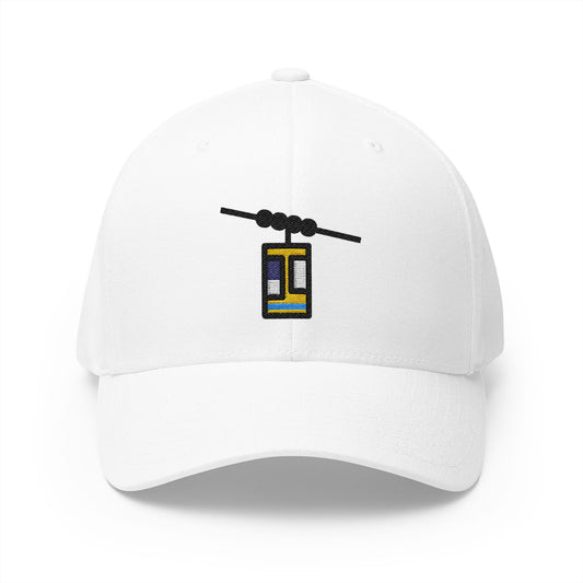 Aerial Tramway Emoji White Cap – Premium by Capmoji
