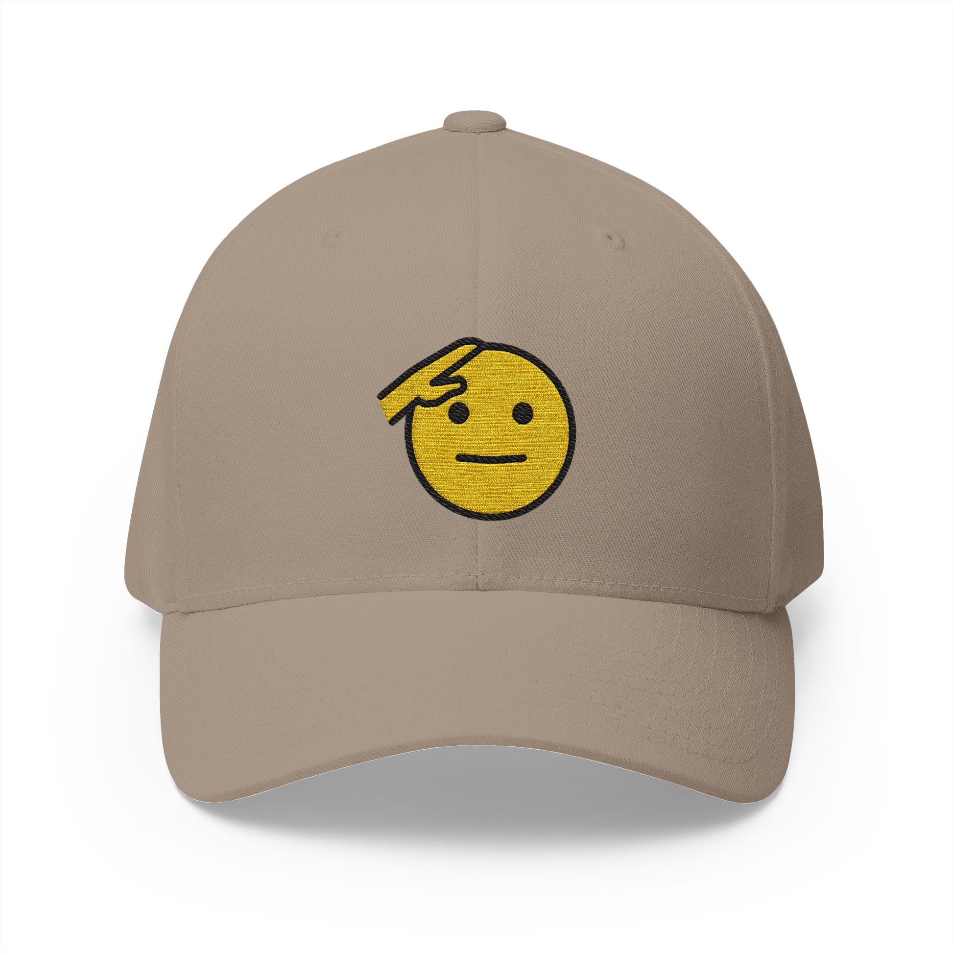 Saluting Face Emoji Khaki Cap – Premium by Capmoji