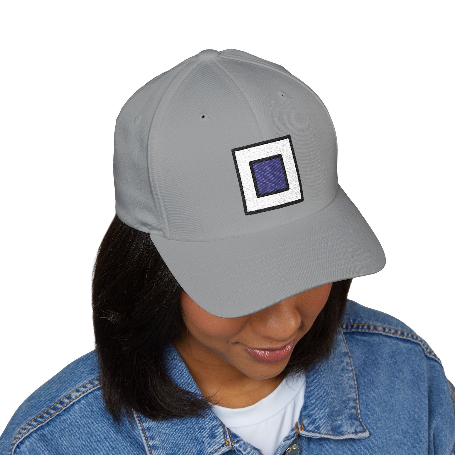 White Square Button Emoji Cap – Premium by Capmoji