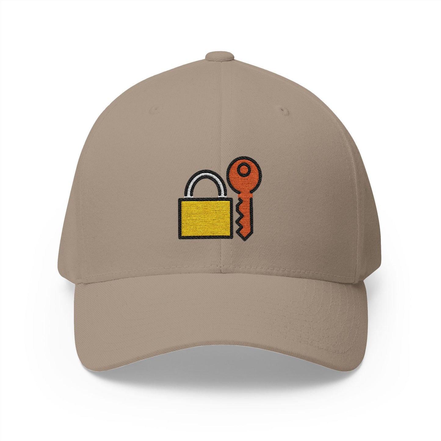 Locked With Key Emoji Khaki Cap – Premium by Capmoji