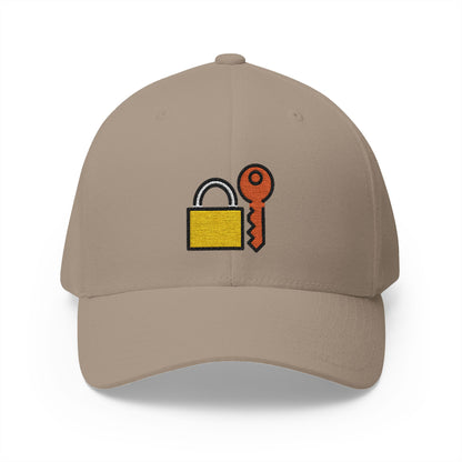 Locked With Key Emoji Khaki Cap – Premium by Capmoji