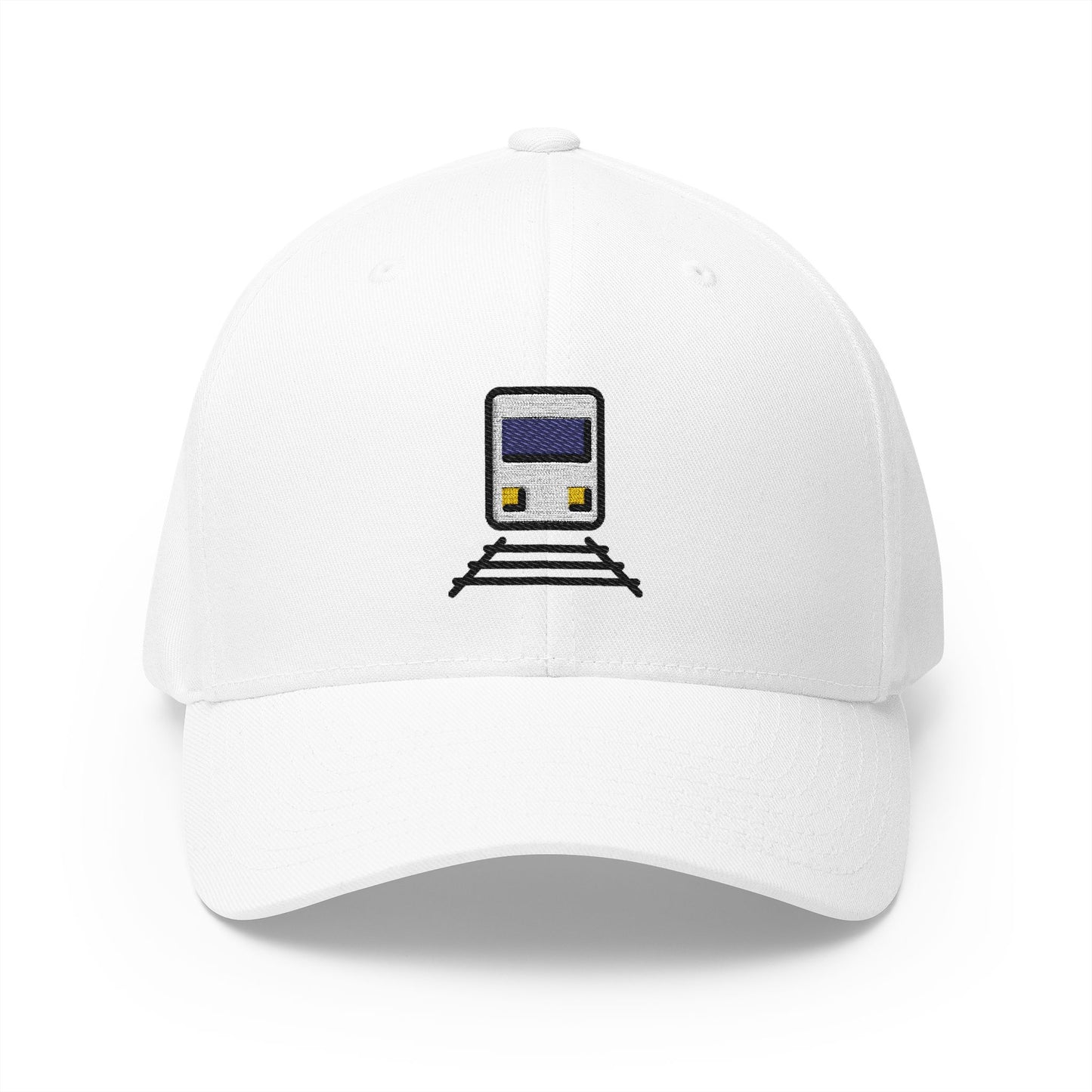 Train Emoji White Cap – Premium by Capmoji