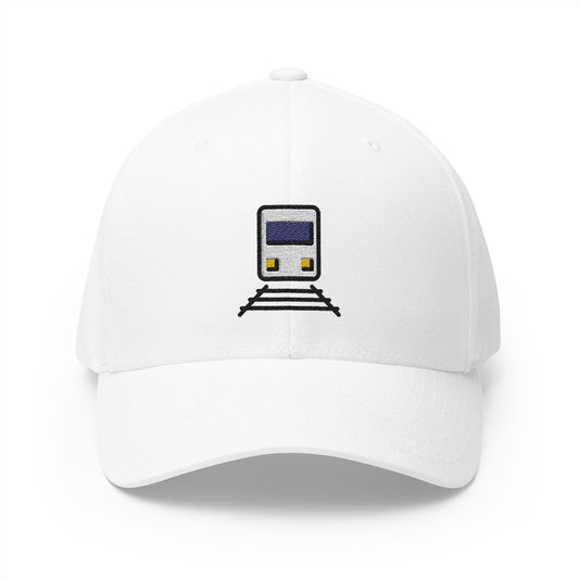 Train Emoji White Cap – Premium by Capmoji
