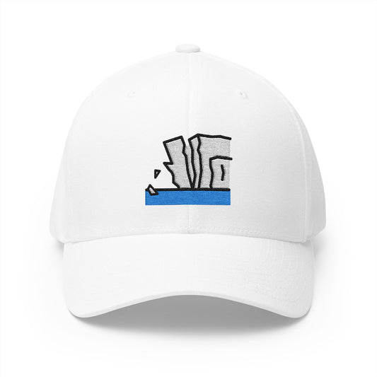 Ice Shelf Melting Emoji White Cap – Premium by Capmoji