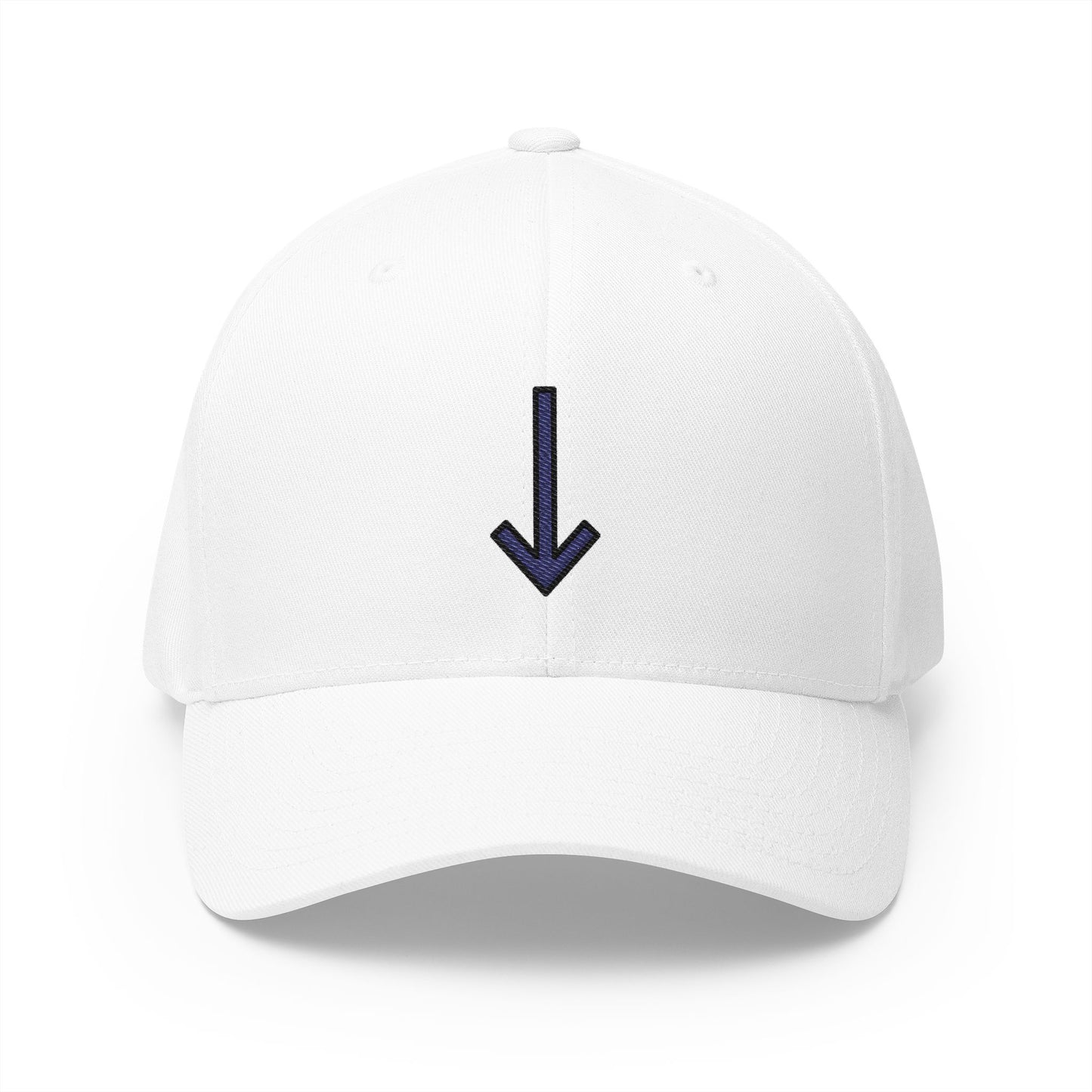 Down Arrow Emoji White Cap – Premium by Capmoji