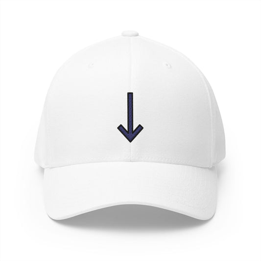Down Arrow Emoji White Cap – Premium by Capmoji