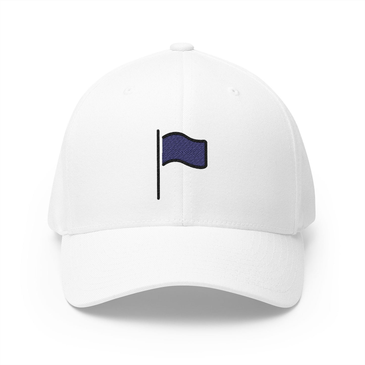 Black Flag Emoji White Cap – Premium by Capmoji