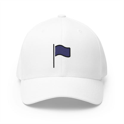 Black Flag Emoji White Cap – Premium by Capmoji