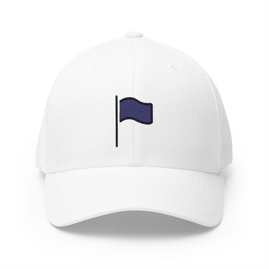 Black Flag Emoji White Cap – Premium by Capmoji