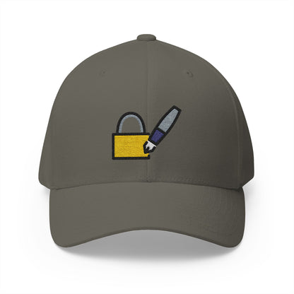 Locked With Pen Emoji Olive Cap – Premium by Capmoji