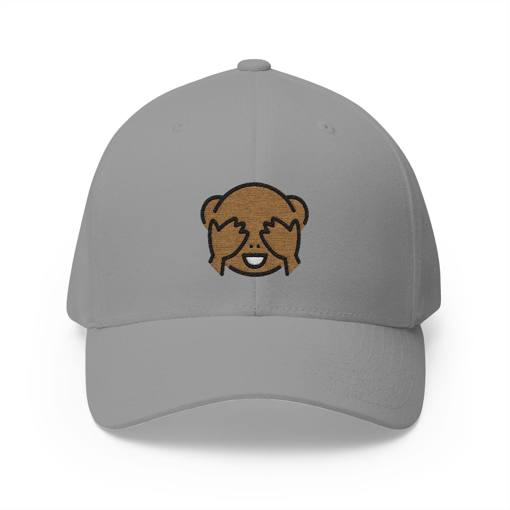 See-No-Evil Monkey Emoji Grey Cap – Premium by Capmoji