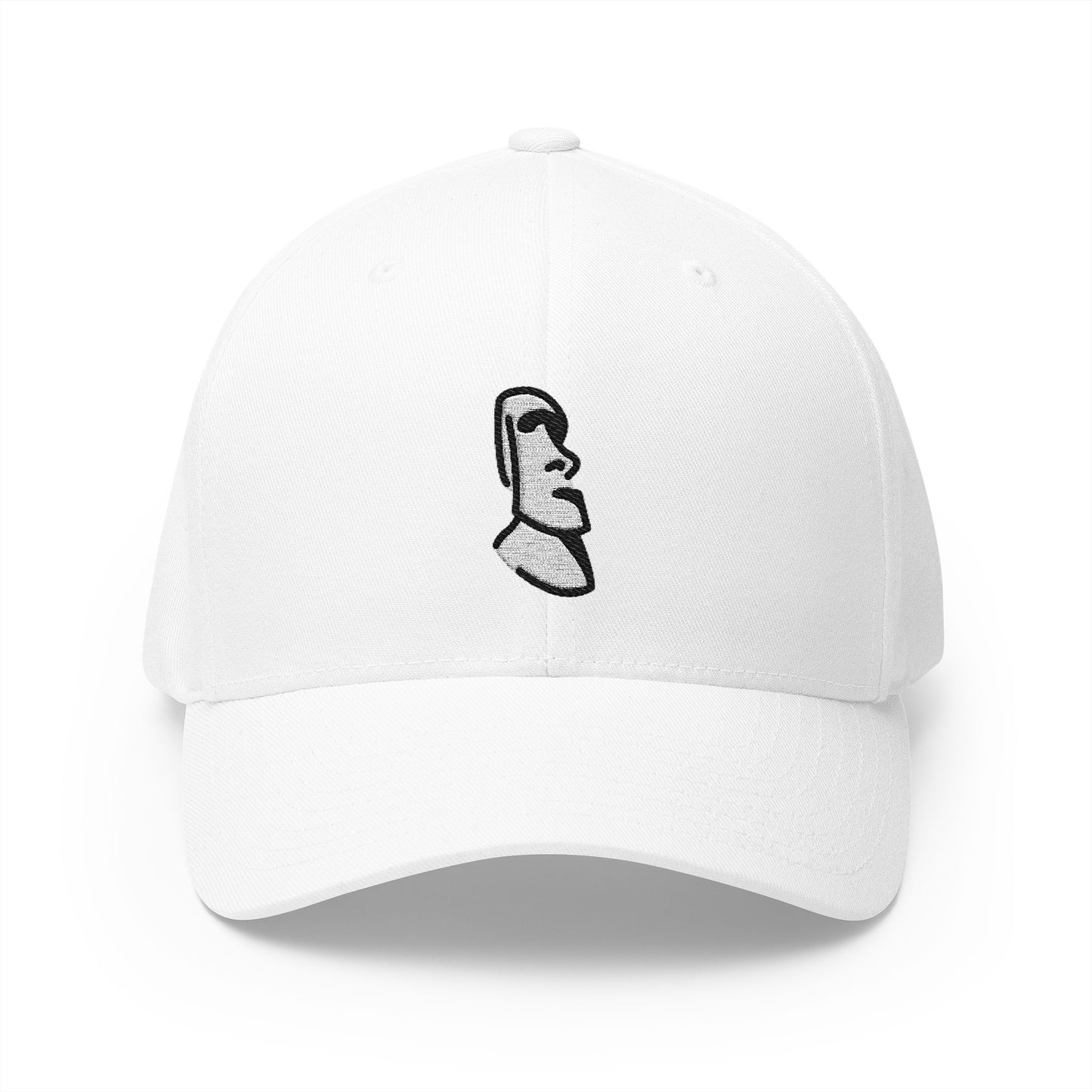 Moai Emoji White Cap – Premium by Capmoji