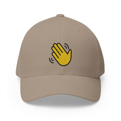Waving Hand Emoji Khaki Cap – Premium by Capmoji