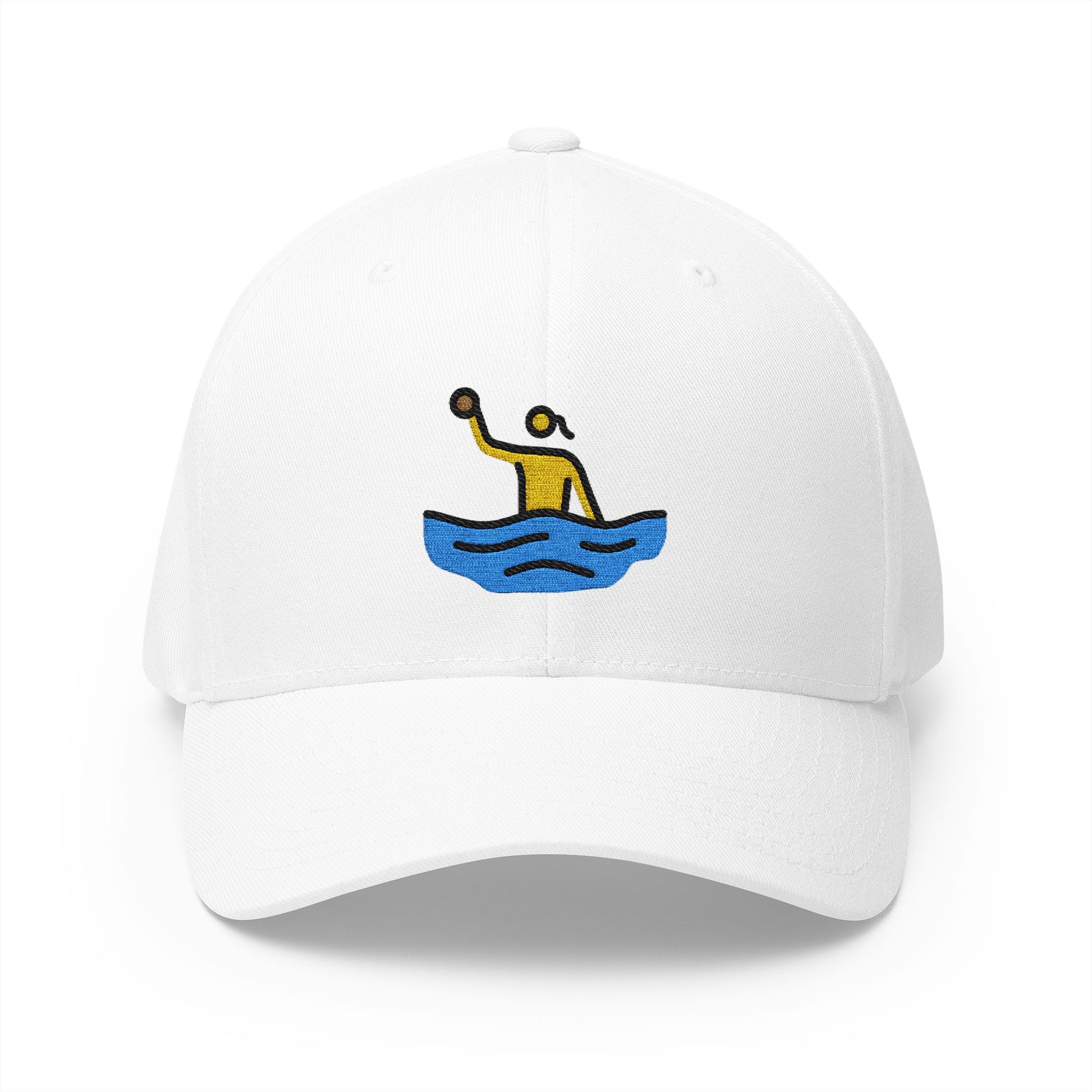 Woman Playing Water Polo Emoji White Cap – Premium by Capmoji