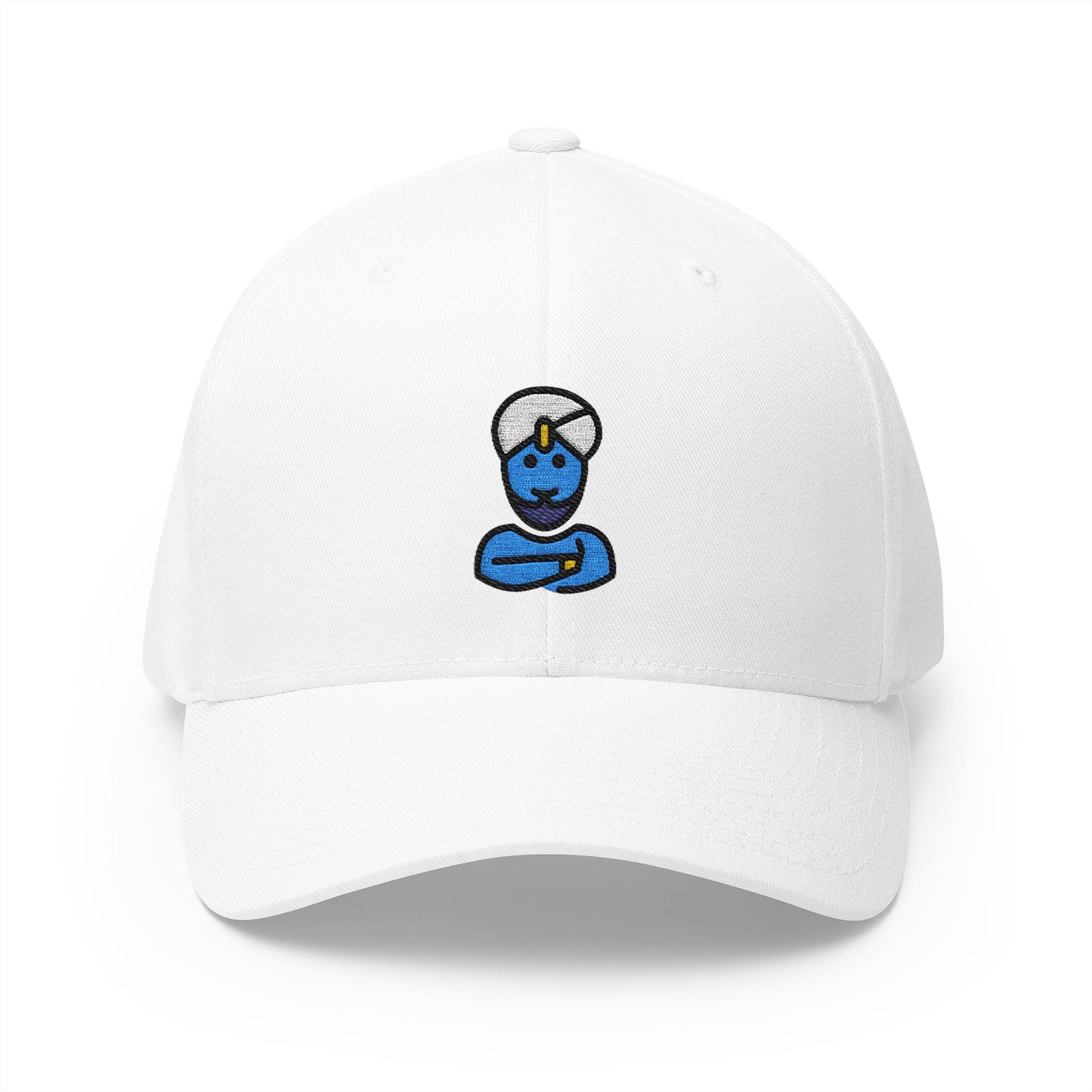 Man Genie Emoji White Cap – Premium by Capmoji