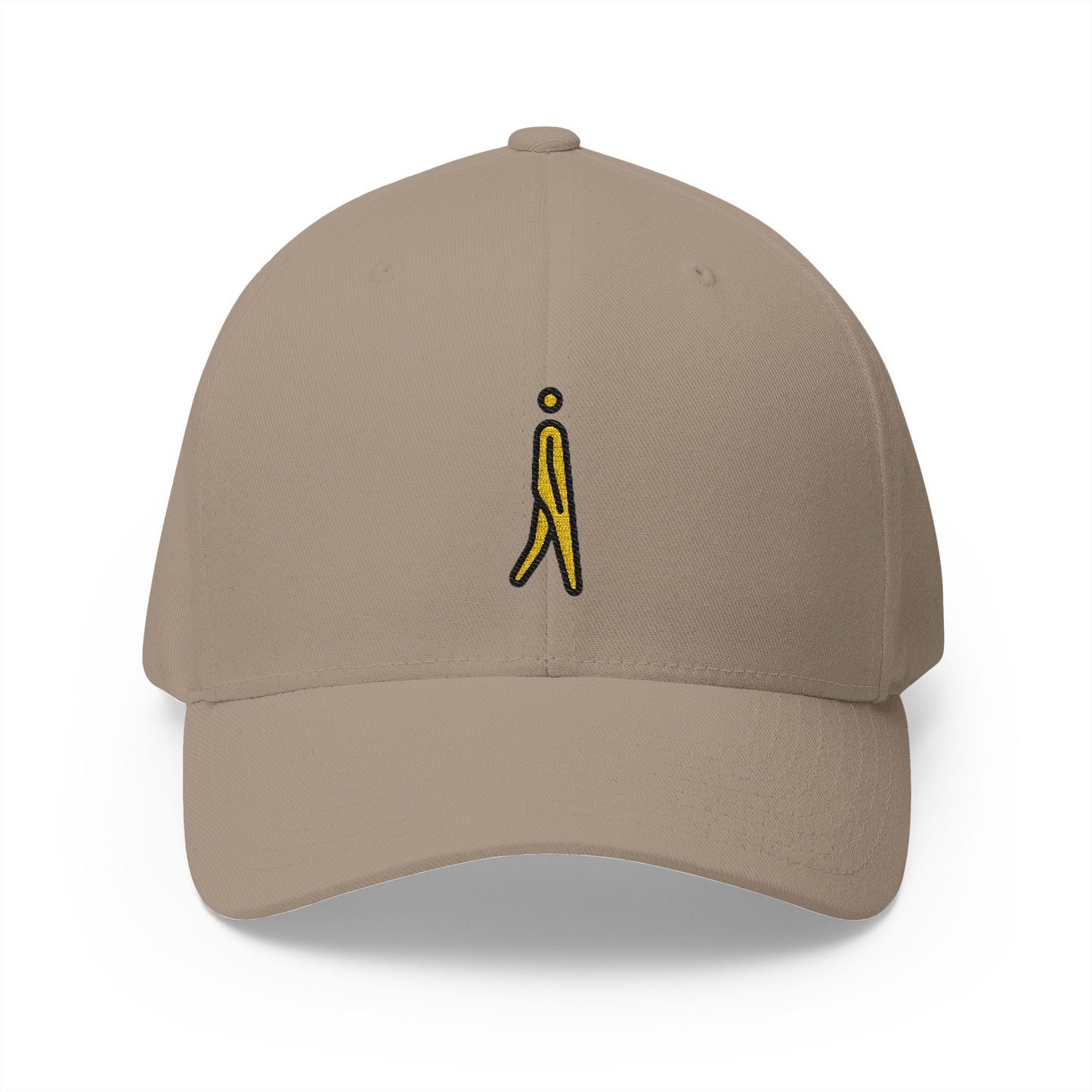 Man Walking: Facing Right Emoji Khaki Cap – Premium by Capmoji