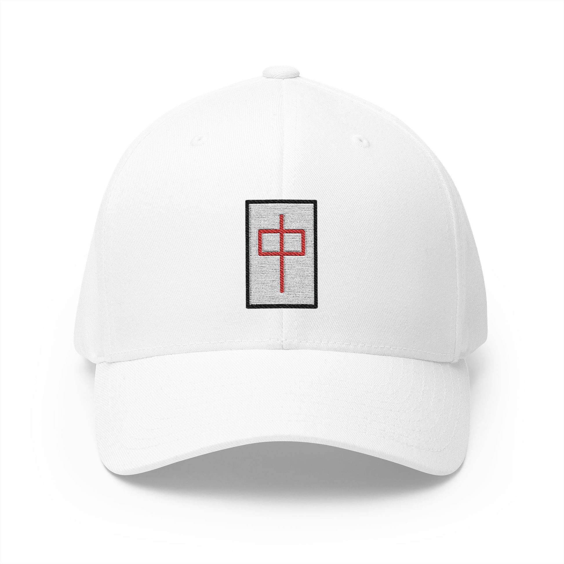 Mahjong Red Dragon Emoji White Cap – Premium by Capmoji
