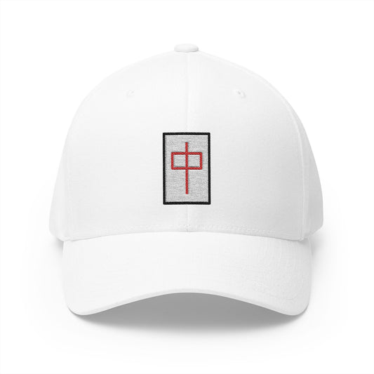 Mahjong Red Dragon Emoji White Cap – Premium by Capmoji