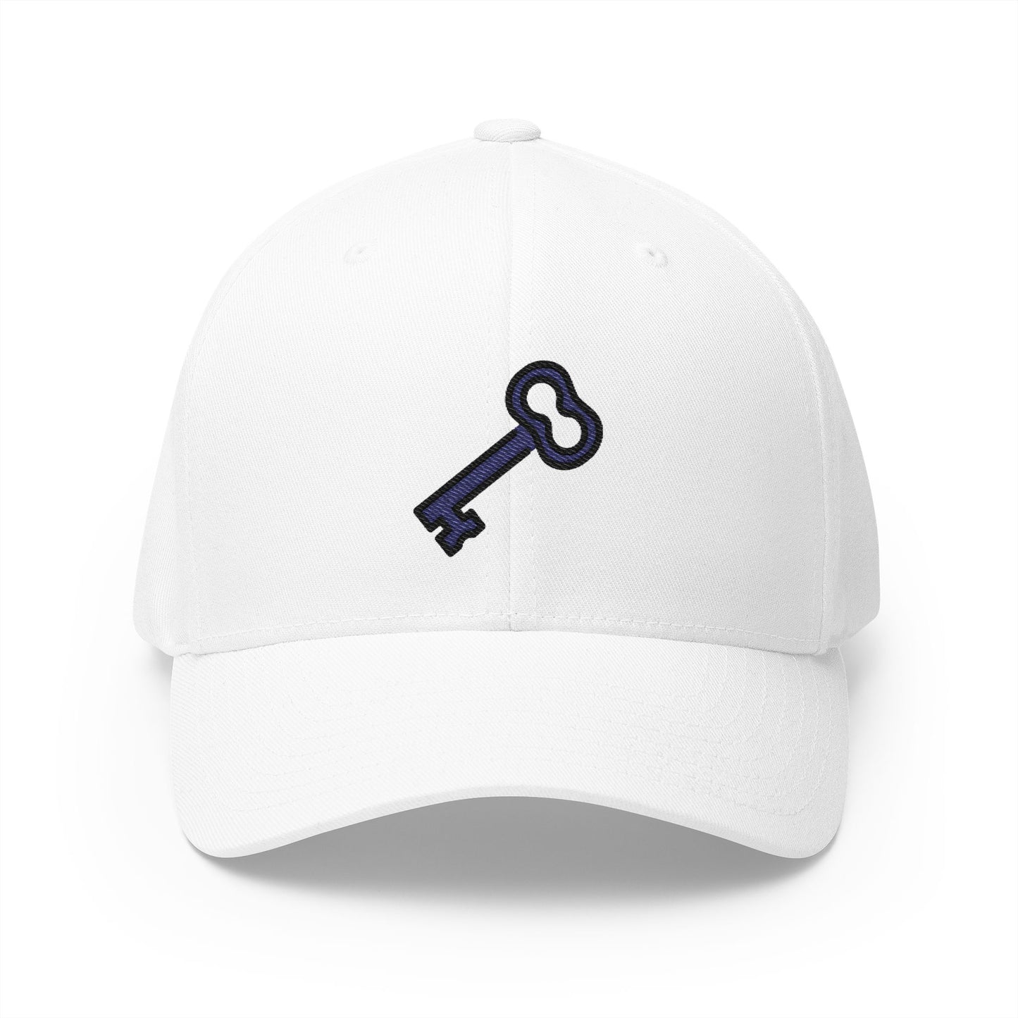 Old Key Emoji White Cap – Premium by Capmoji